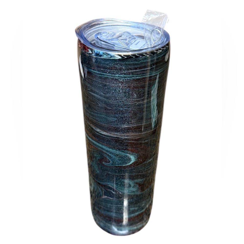 Custom Epoxy Tumbler ~ Watercolor Swirl Glitter ~ 30 oz